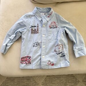 GAP Light Blue Kids Shirt with London Embroidery